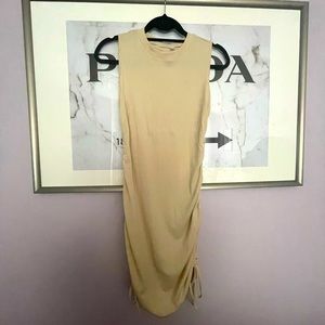 Ribbed dress with side ruching